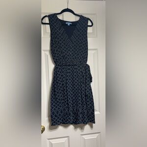 Draper James Navy and White Textured Dress